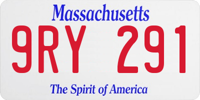 MA license plate 9RY291