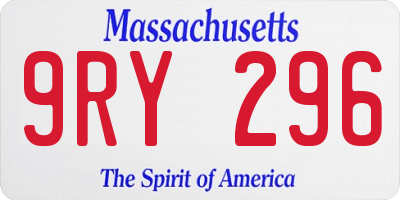 MA license plate 9RY296
