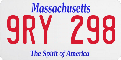 MA license plate 9RY298