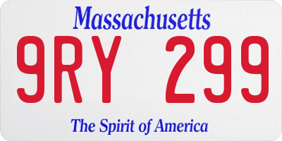 MA license plate 9RY299