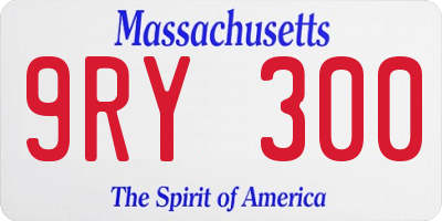 MA license plate 9RY300