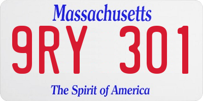 MA license plate 9RY301