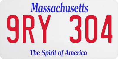 MA license plate 9RY304