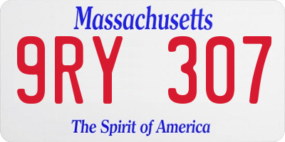 MA license plate 9RY307