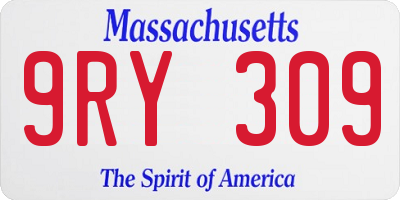 MA license plate 9RY309