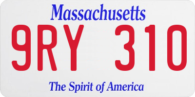 MA license plate 9RY310