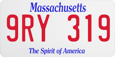 MA license plate 9RY319