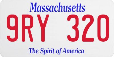 MA license plate 9RY320