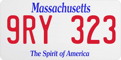 MA license plate 9RY323