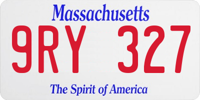 MA license plate 9RY327