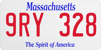 MA license plate 9RY328