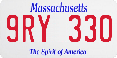 MA license plate 9RY330