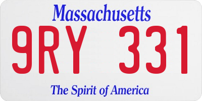 MA license plate 9RY331
