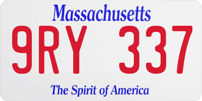MA license plate 9RY337
