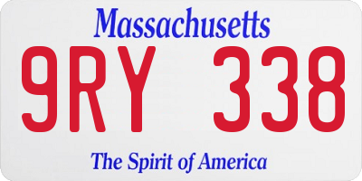 MA license plate 9RY338