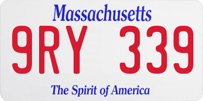 MA license plate 9RY339