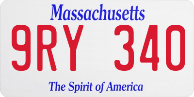 MA license plate 9RY340