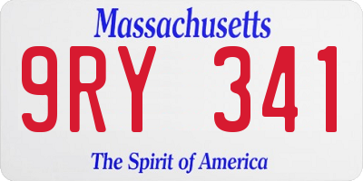 MA license plate 9RY341
