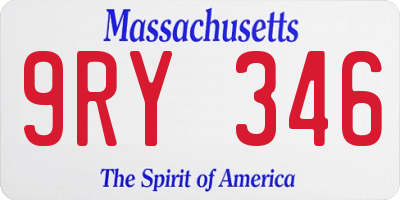 MA license plate 9RY346