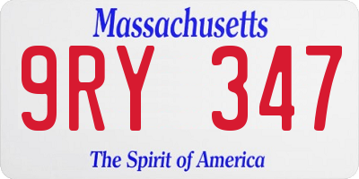 MA license plate 9RY347