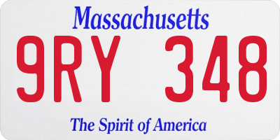 MA license plate 9RY348