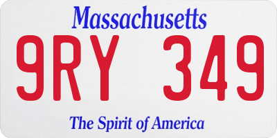 MA license plate 9RY349