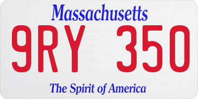 MA license plate 9RY350