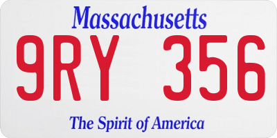 MA license plate 9RY356