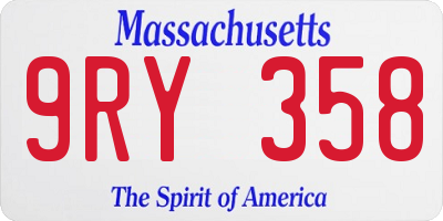 MA license plate 9RY358