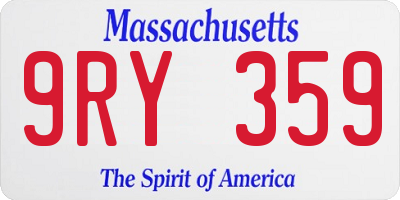 MA license plate 9RY359