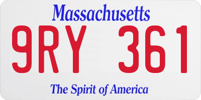 MA license plate 9RY361