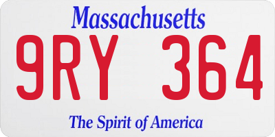 MA license plate 9RY364