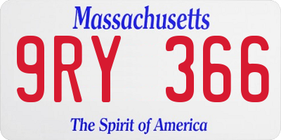 MA license plate 9RY366