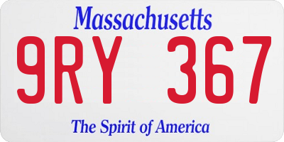 MA license plate 9RY367