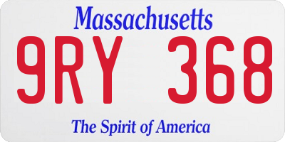 MA license plate 9RY368