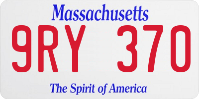 MA license plate 9RY370