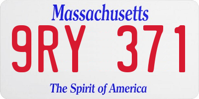 MA license plate 9RY371
