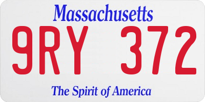 MA license plate 9RY372