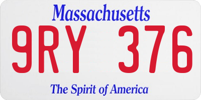 MA license plate 9RY376
