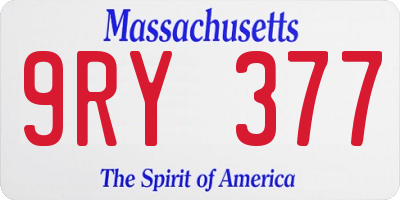MA license plate 9RY377