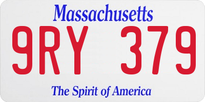 MA license plate 9RY379