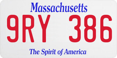 MA license plate 9RY386