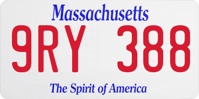MA license plate 9RY388