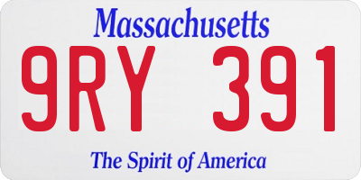 MA license plate 9RY391