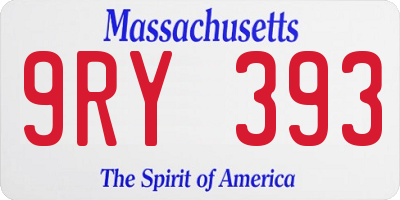 MA license plate 9RY393