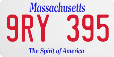 MA license plate 9RY395