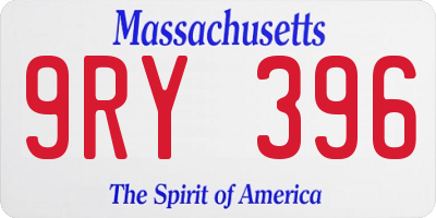 MA license plate 9RY396