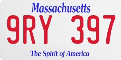 MA license plate 9RY397