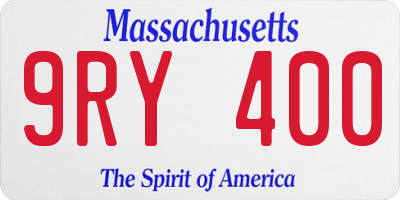 MA license plate 9RY400