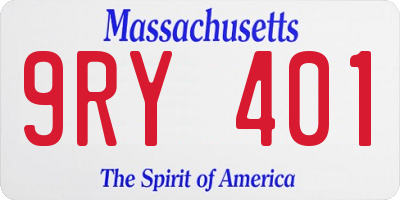 MA license plate 9RY401